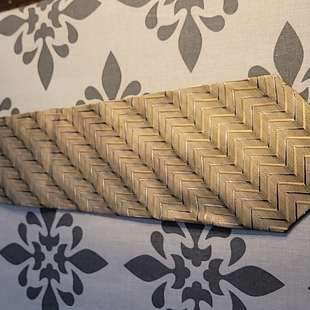 Martin Wong Collection Gold Silk Tie with Silver Accent